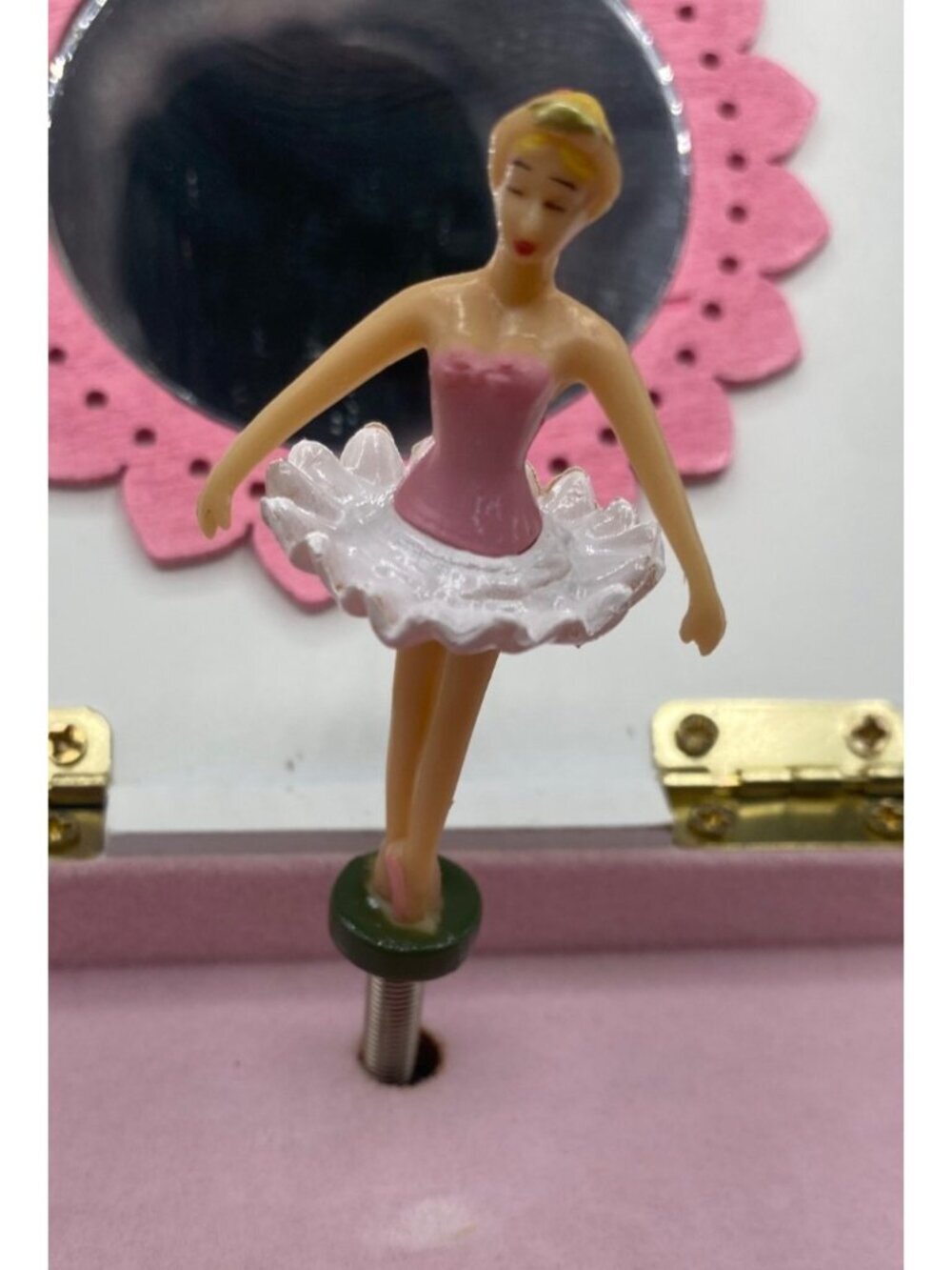 Kitten Wooden Musical Jewelry Box Cat Design Ballerina Drawer Pink Interior - Picture 8 of 16